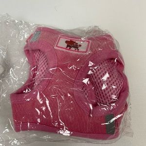 New in packaging corduroy dog harness vest and leash sz xs pink